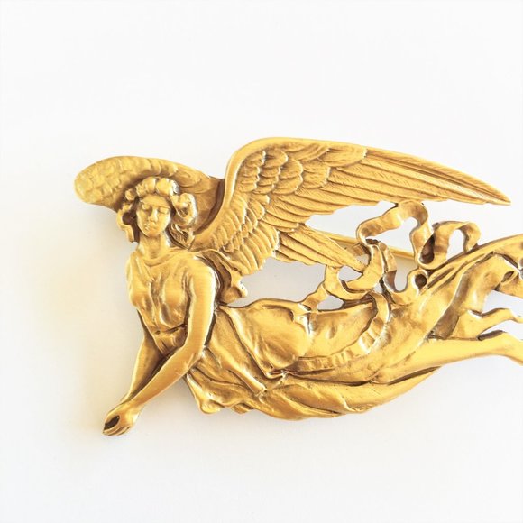 MUSEUM WORKS * Antrim, New Hampshire * Henry Ford Jewelry - Golden Angel Pin - Gilded Gold * Museum Piece
